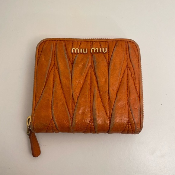 Miu Miu Handbags - Orange Miu Miu Compact Wallet